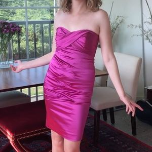 Nicole Miller Fuchsia Strapless Dress (Size 2)